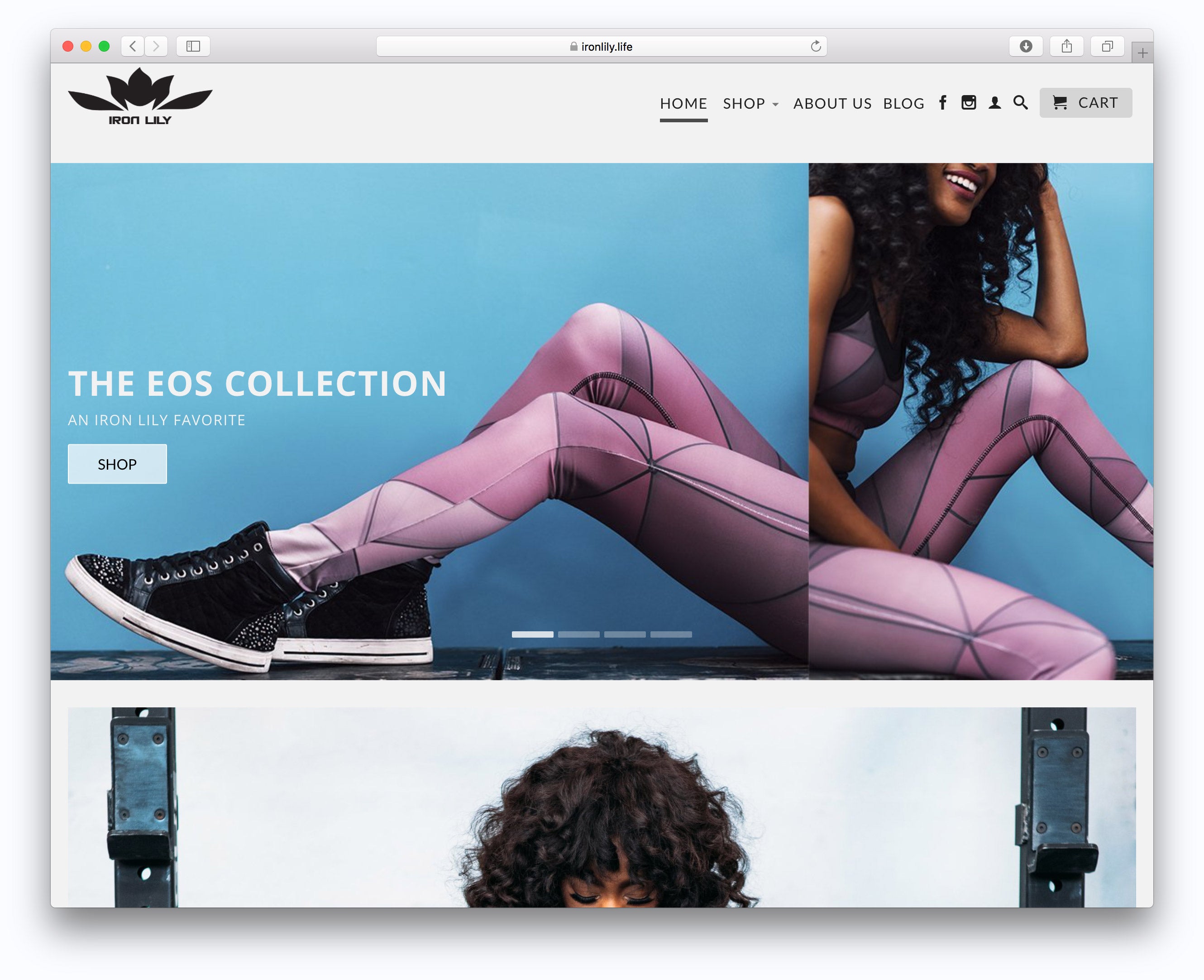 Iron Lily homepage screenshot